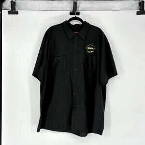 Taylor Guitars Graphic Men's Black Short Sleeve Button Up Shirt - Plus 3XL